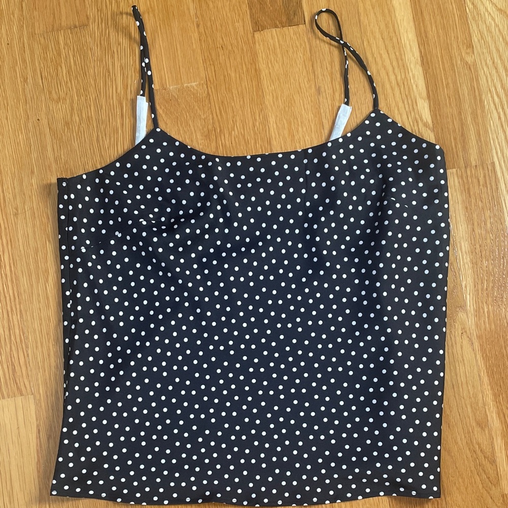NWT New with Tags Express Downtown Cami Silky Polka Dot Shirt Tank Cami